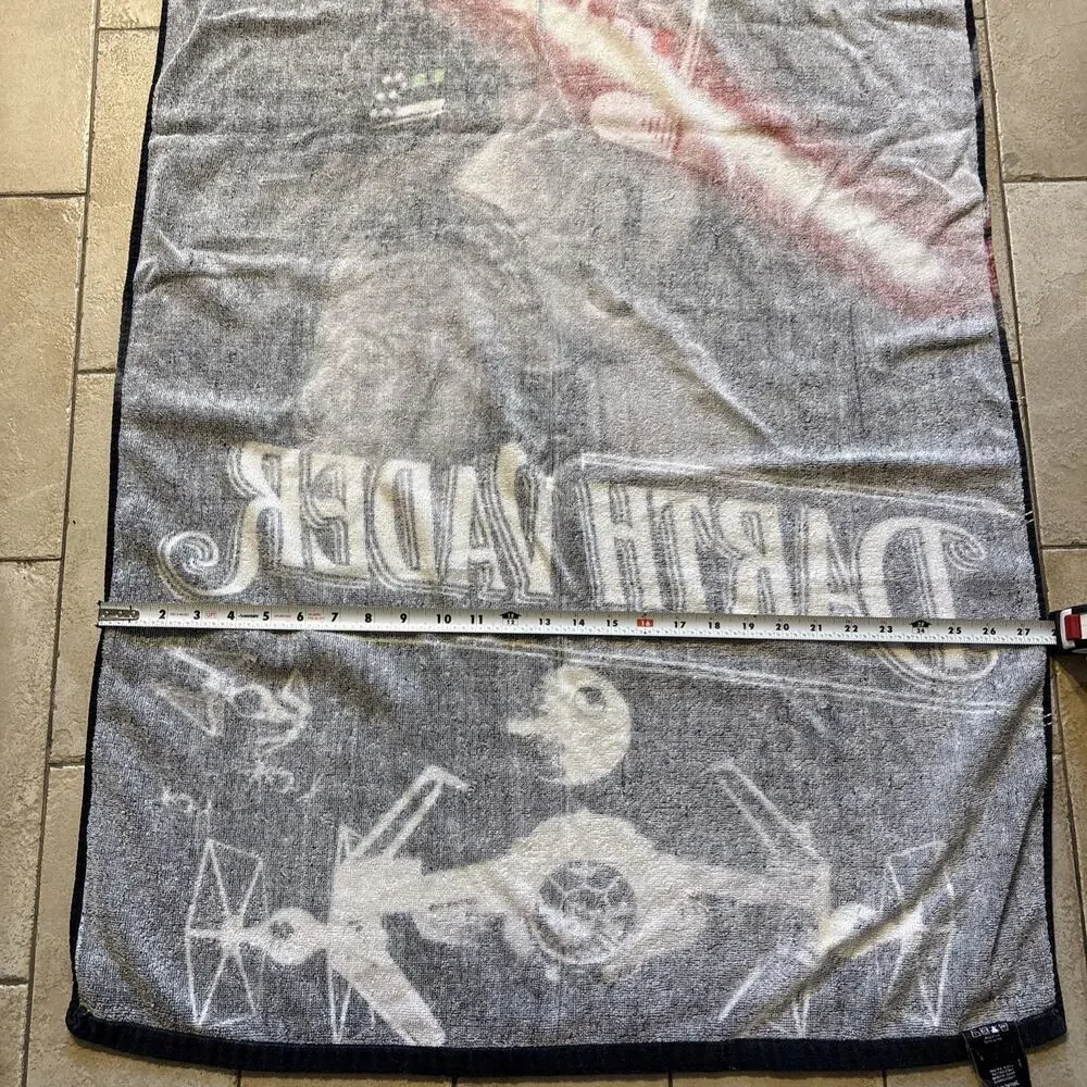 Vintage 1996 Star Wars Darth Vader Beach Towel Lucasfilm Death Star 90s Cotton